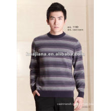 classic strips men's 100% cashmere jacquard sweater